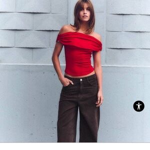 Red Off-Shoulder Top